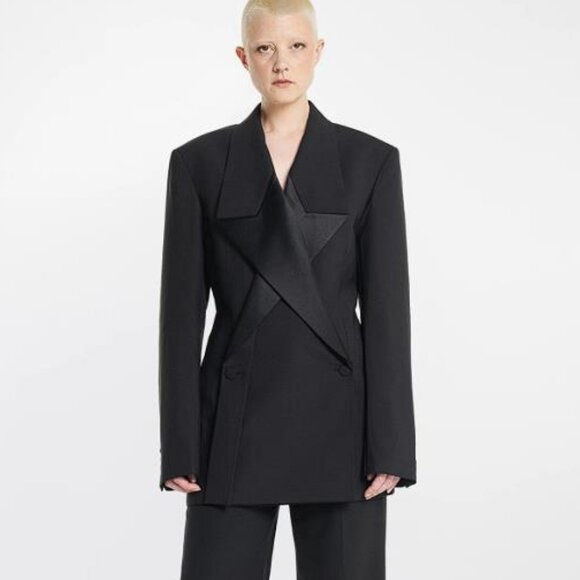 Dion Lee Jackets & Blazers - Dion Lee Black Structured Double-Breasted Blazer